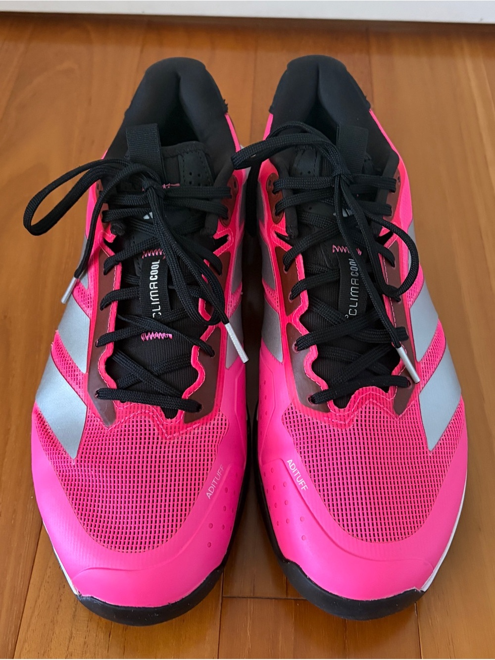 Adidas Men’s Adizero Ubersonic 5 in Hot Pink and Silver - Size 10